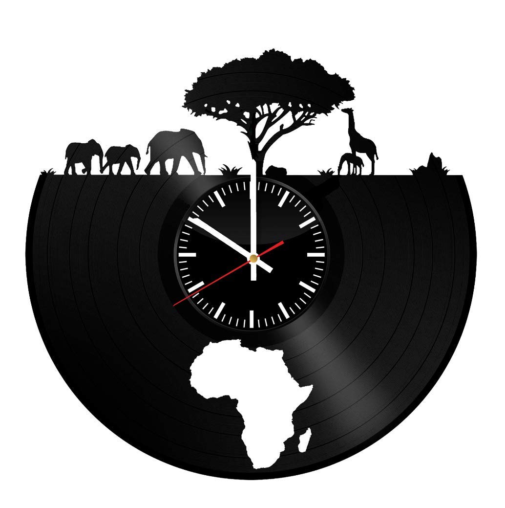 Safari Vinyl Wall Clock, Safari Wall Art, African Animals