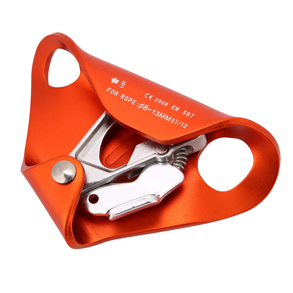 Keenso Aeronautical Aluminum Climbing Ascender Riser Fall Arrest Safty Gear Rock Climbing Mountaineering Equipment(Orange) Mountain Climbing Tools Climbing Tools Climbing Tools