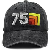 40th 50th 60th 70th 80th 90th Hats for Men Women,Vintage Adjustable Cotton Embroidered Baseball Cap