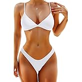 Aqua Eve Women Two Piece Bikini High Cut Swimsuit Triangle Bathing Suit Cheeky Bikini Set