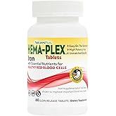 NaturesPlus Hema-Plex Iron - 60 Slow-Release Tablets - 85 mg Chelated Iron - Total Blood Health - With Vitamin C & Bioflavonoids - Non GMO, Vegetarian & Gluten Free - 60 Servings