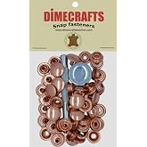 -Dimecrafts Line 24 Long Post Snap Fasteners Buttons Compare to Tandy DIM (Copper Plated)