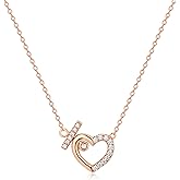 VCGCL Heart Necklaces for Women,S925 Sterling Silver Necklace,Rose Gold Plated,Wedding Anniversary, Birthday Gifts for Wife, Her,Girlfriend,Mom,Mother,Charm Necklace,Jewelry