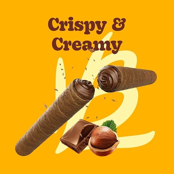 BAUDUCCO WAFER ROLLS, CHOCOLATE HAZELNUT, 14.1 OZ (PACK OF 1) – CRISPY CREAM-FILLED COOKIES – GOURMET ROLLED WAFER STICKS – PREMIUM DESSERT TREAT – PERFECT FOR COFFEE, PARTIES & GIFT BASKETS – FAMILY SHARING SNACK