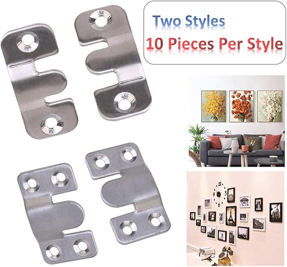 Nuluxi Flush Mount Picture Frame Bracket Interlocking Photo Frame Hook