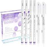 LabAider 6Pcs Professional Surgical Tip Skin Marker Pen Sterile Tattoo Stencil Markers Pen with Paper Ruler for Eyebrow, Lips - Individually Wrapped (0.5MM&amp;1MM)