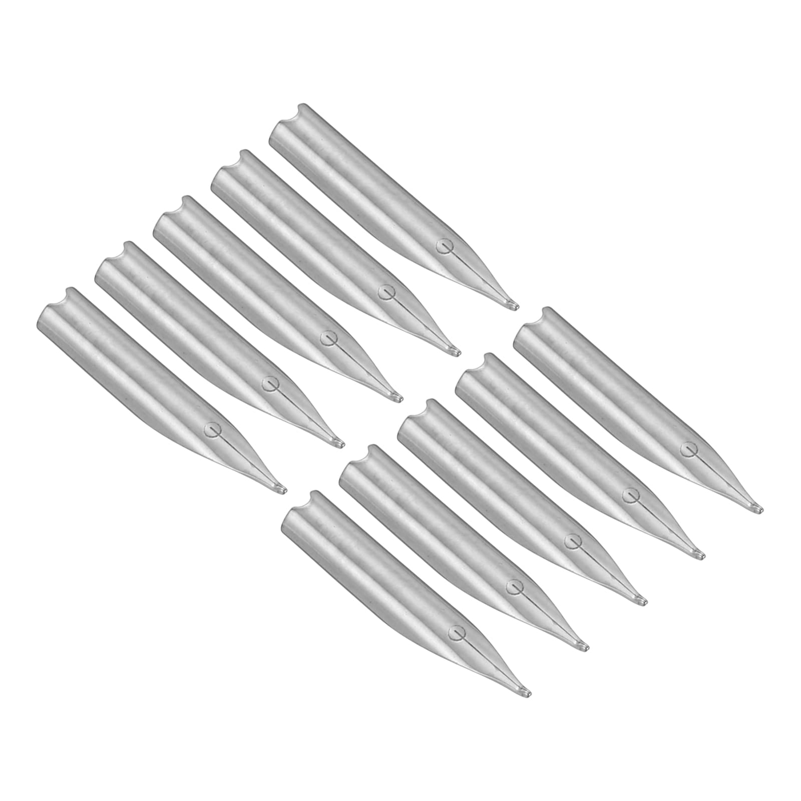 PATIKIL 0.38mm Line Width Fountain Pen Nib Replacement, 10 Pack 304 Stainless Steel Ink Dip Calligraphy Pen Nib Office Supplies for Drawing Writing, Silver