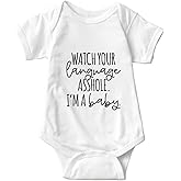 listery Funny Baby Clothes Watch Your Language I’M A Baby Bodysuit Watch For Baby Bodysuit