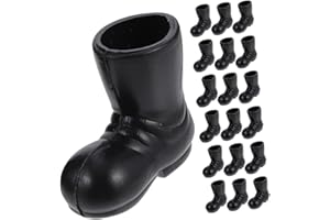 Wakauto Christmas Miniatures 50pcs Mini Boots Miniature Shoes for Crafts Miniature Boots Gnomes Xmas Tiny Boots Figurine Blac