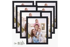 Giftgarden 8x10 Picture Frame Multi Photo Frames Set for Wall or Tabletop Display, 7 Pack, Black