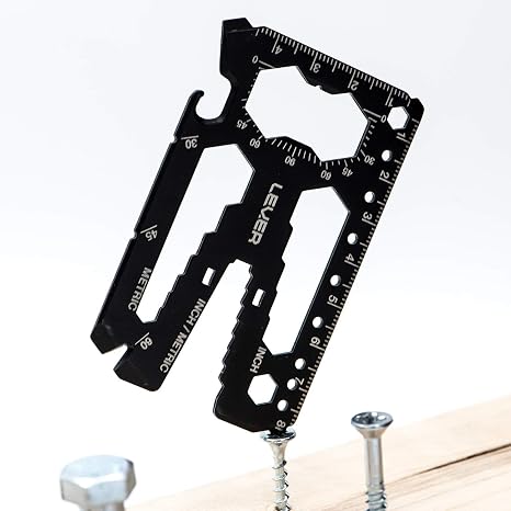 Lever Gear Toolcard Pro - Carte Multi-Outil 40 En 1 Portefeuille Avec Pince à Billets - Acier Inoxydable