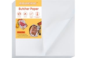 Bouiexye 120 Pieces White Butcher Paper Precut 12 x 11 Inch Square Meat Sheets - No Wax, Thicken Disposable for Wrapping Meat