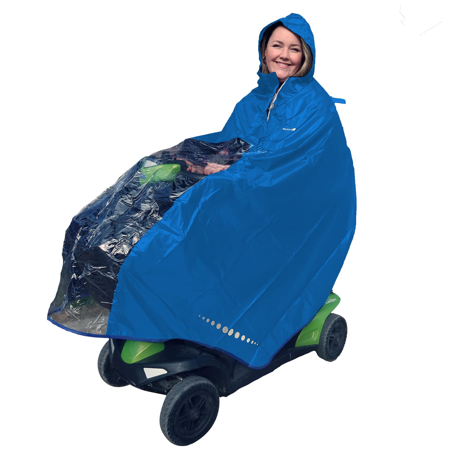 GOTITA - Waterproof Poncho for Electric Wheelchair/Scooter - Electric Wheelchair Raincoat - Italian Design - Electric Size/Scooter L (Royal Blue)
