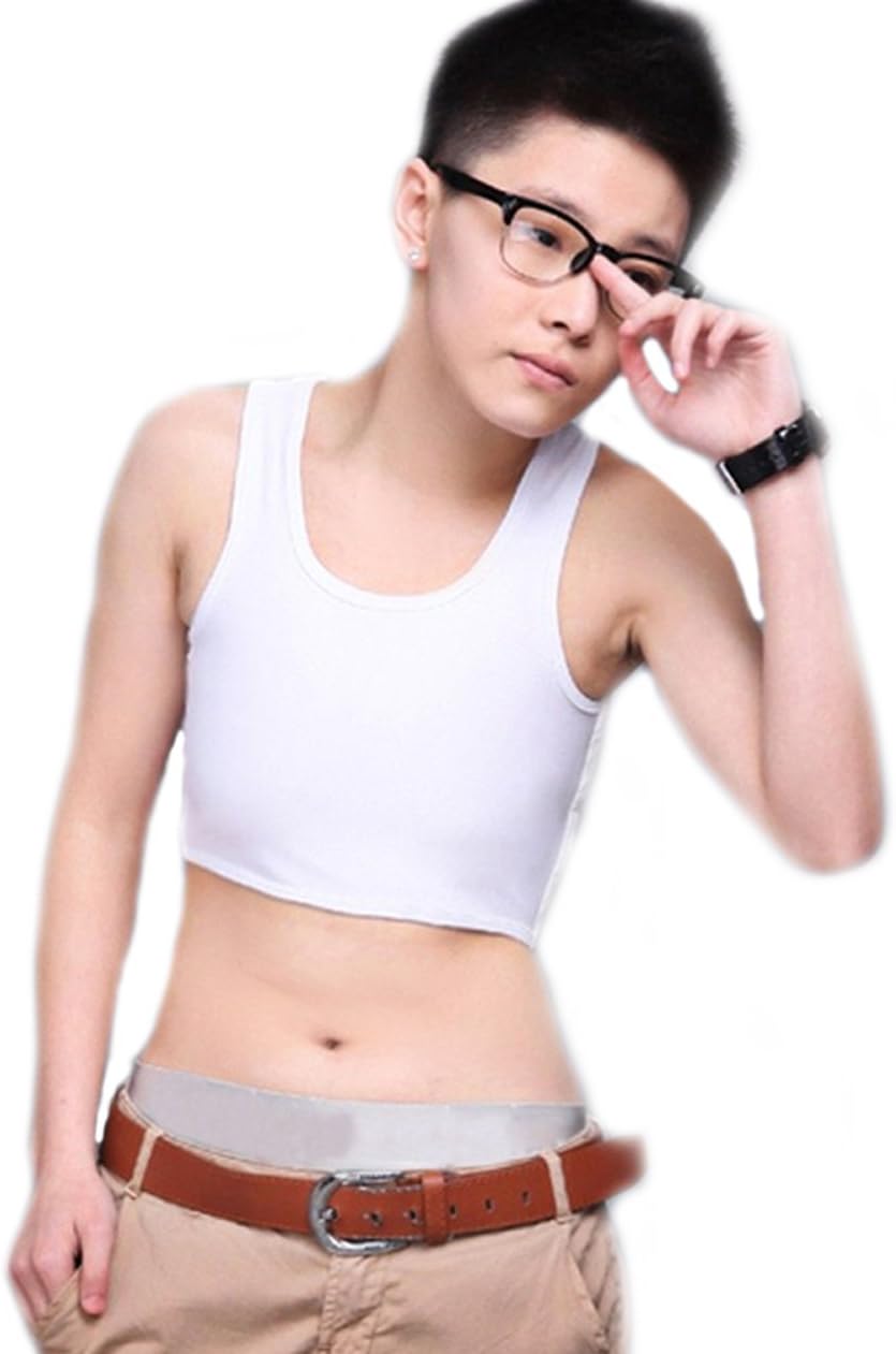 BaronHongChest Binder Corset Thin Mesh Short Tank Top for Tomboy Trans Lesbian