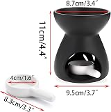 BSTKEY Ceramic Oil Burner Aroma Diffuser Black with Tealight Spoon view 3