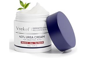 VREKEF Urea Cream 40 Percent for Feet Maximum Strength, Urea Cream 40% Plus Salicylic Acid 2%, Foot & Hand Cream for Dry Cracked