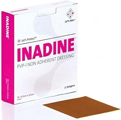 Inadine 9.5cm x 9.5cm Non Adherent Wound Dressing Antimicrobial