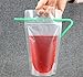 100 Pack Drink Pouches Bags with Straws - Translucent Hand-held Reclosable Zipper Stand-up Plastic Pouches Bags Drinking Bags - 9.1