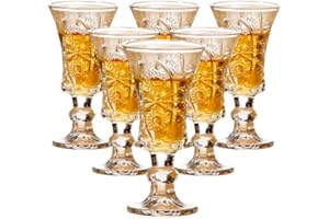 Round 1.3-Oz Shot Glasses, Lead-Free Glass, Clear Heavy Base Shot Glass (Set of 6)