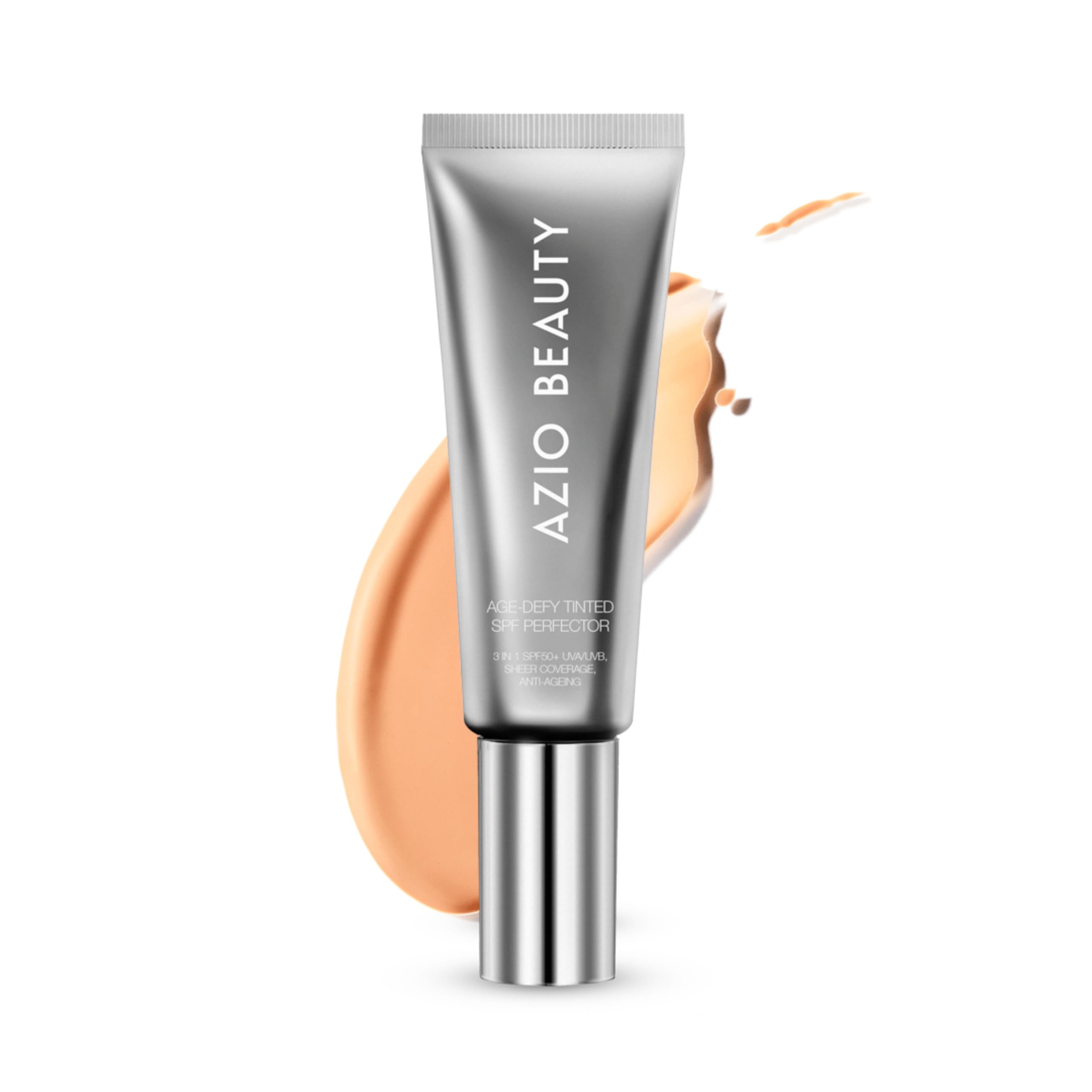 Azio Beauty SPF 50+ Tinted Anti-Aging Moisturiser 35ml Light – Broad Spectrum UVA/UVB/HEV Protection - Hydrating Sheer Coverage Blurs Pores & Smoothes Fine Lines with Matrixyl & Niacinamide