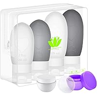 Oursunshine Travel Bottles, Leakproof Silicone Refillable Travel Containers, Squeezable Travel Tube Sets Cosmetic…