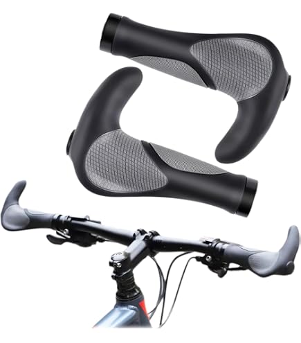 APOMOONS Poignées De Guidon Ergonomiques – Caoutchouc Antidérapant, Diamètre Intérieur 22 Mm, Pour VTT, E-bike, BMX, Route, Avec Bouchons Et Clé Hexagonale