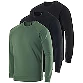 Real Essentials 3 Pack: Men's Soft Plush Fleece Crewneck Sweatshirt - Athletic Pullover Sweater (Available In Big & Tall)