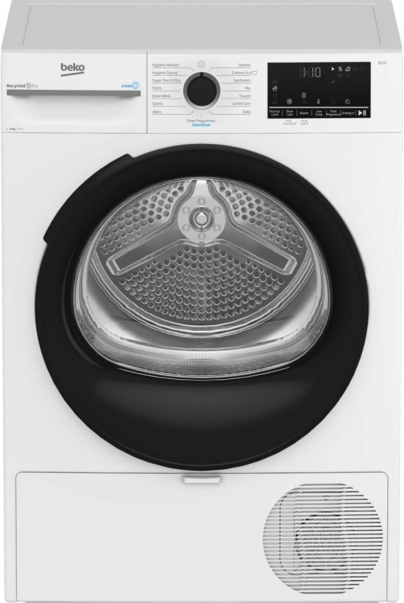 Beko BM3T3833W 8kg Heat Pump Tumble Dryer SteamCure A++ White