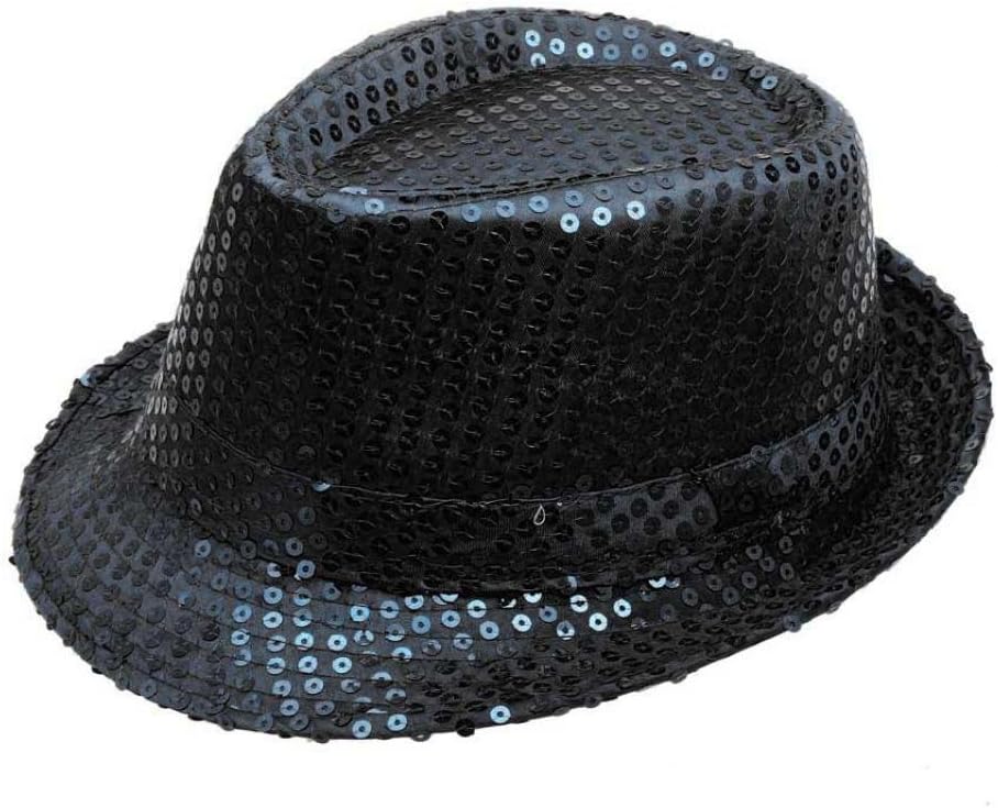 Winhurn Stylish Shiny Sequine Dance Stage Hat Cap for Performances Shows