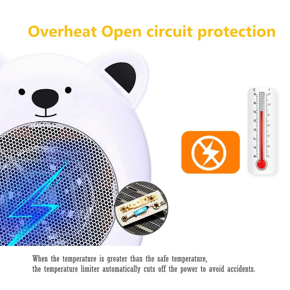 NOZOMI Fan Heater, Portable Electric Heater, One Button Switch, Thermostat and Safety Cut-Off, 2 Years Warranty, 3 pin UK plug in heater