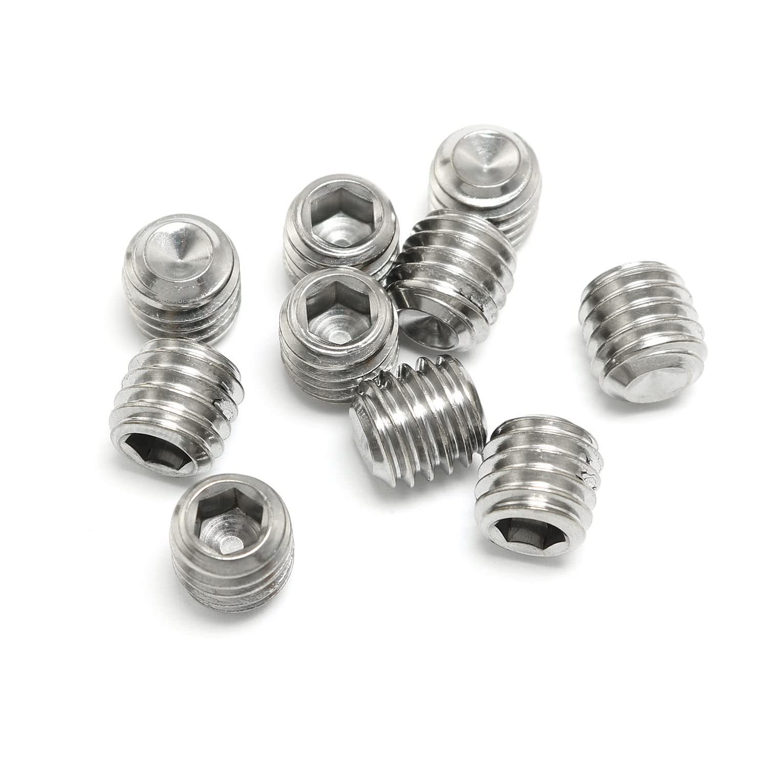 Photo 1 of Pro Bamboo Kitchen 10pcs Socket Set Screws 3/8"-16 x 3/8" Set Screw 304 Stainless Steel Full Thread Cup Point Grub Screws Flat Point Hexagon Socket Set Screws