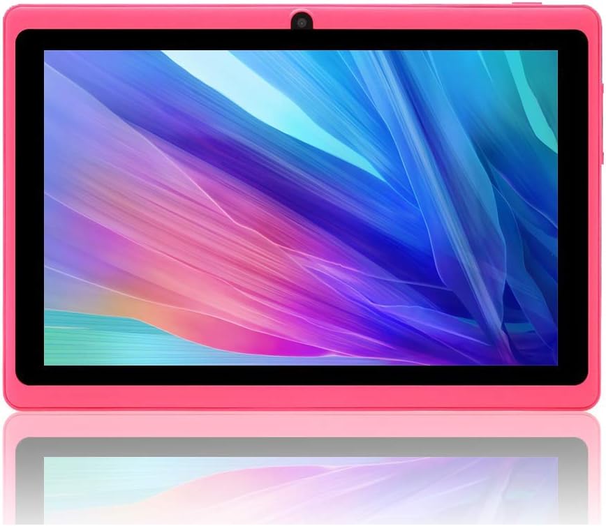 Tablet 7 inch with WiFi, HD Display with Eye Protection Screen 8G, ZONKO Android 8.1 Quad Core 1024x600 Dual Camera with Wi-Fi Bluetooth Tablet, Pink
