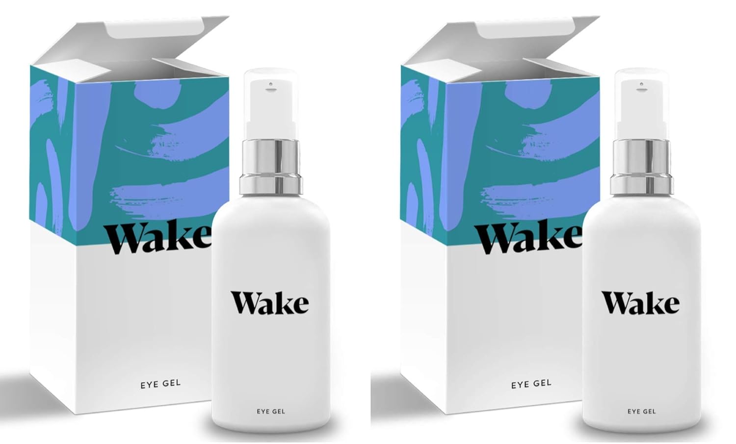 Wake Skincare Eye Gel - Hydrating Eye Serum for Puffy Eyes, Dark Circles, Eye Bags, Crows Feet and Wrinkles &ndash; Vitamin E &ndash; Collagen - 30ml Anti Ageing Eye Cream (2 Pack)