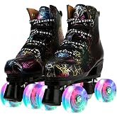 jessie Outdoor Roller Skates Women Adult with Light Up Wheels Black Quad Skating for Men Youth Boys Girls