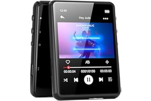 MECHEN 64GB MP3 Player Bluetooth 5.3 with 2.4" Full Touch Screen，Portable Digital Music Player with Speaker，FM Radio, Line Re