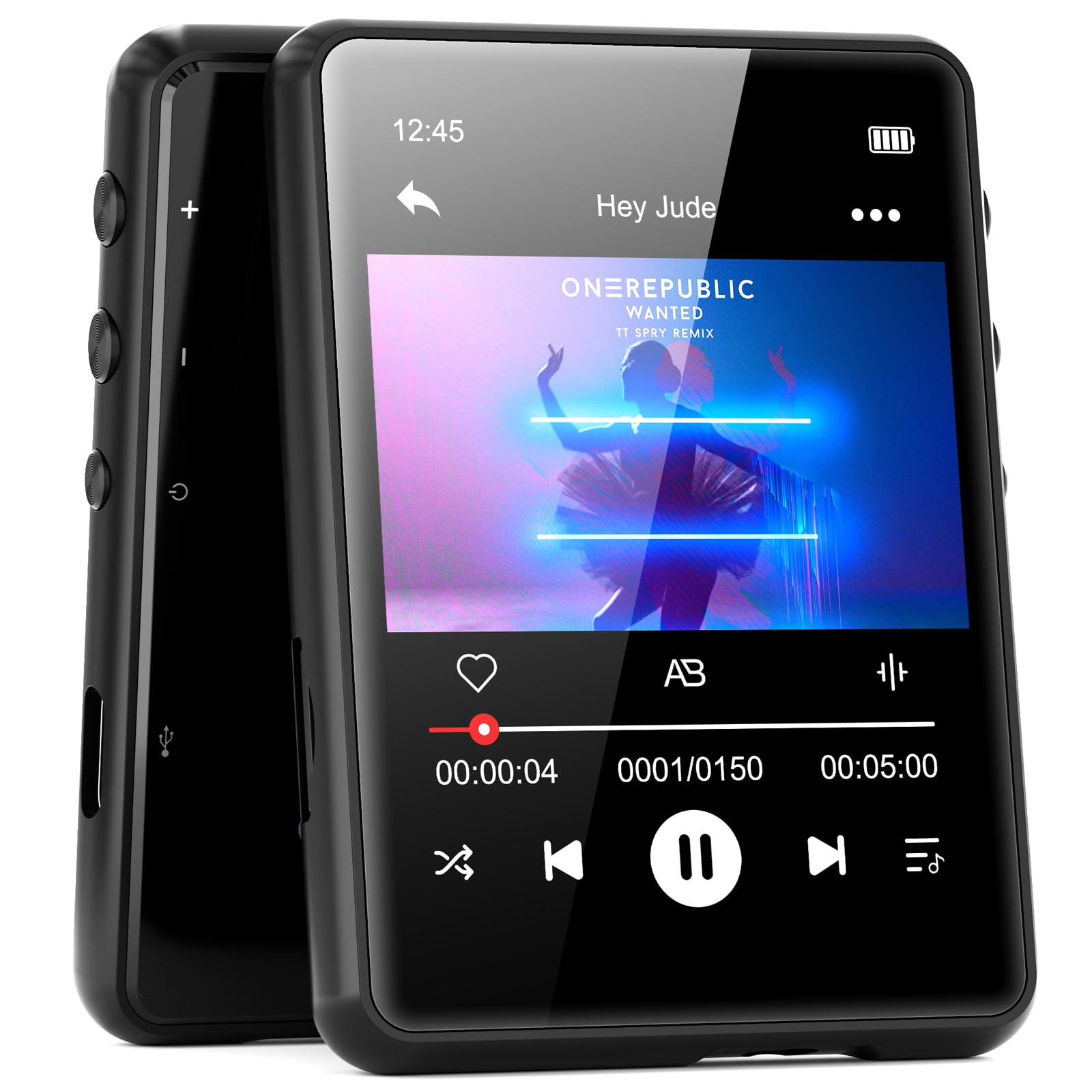 MECHEN 64GB MP3 Player Bluetooth 5.3 with 2.4" Full Touch Screen，Portable Digital Music Player with Speaker，FM Radio, Line Recording, HiFi Lossless Sound, Support up to 128GB