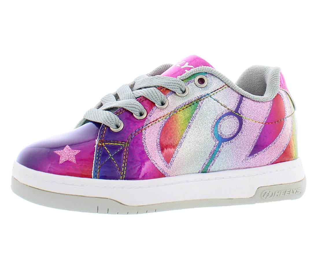 HEELYS Girl's Split (Little Kid/Big Kid/Adult) Rainbow/Silver/Hot