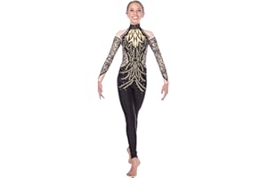 Alexandra Collection Womens Good As Gold Full Body Unitard Dance Costume