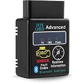 YTFRL Bluetooth OBD2 Scanner for Car, OBD II Wireless Diagnostic Code Reader Bluetooth Scan Tool, Universal Professional Auto Engine Fault Diagnosis Tester Adapter, Car Accessories