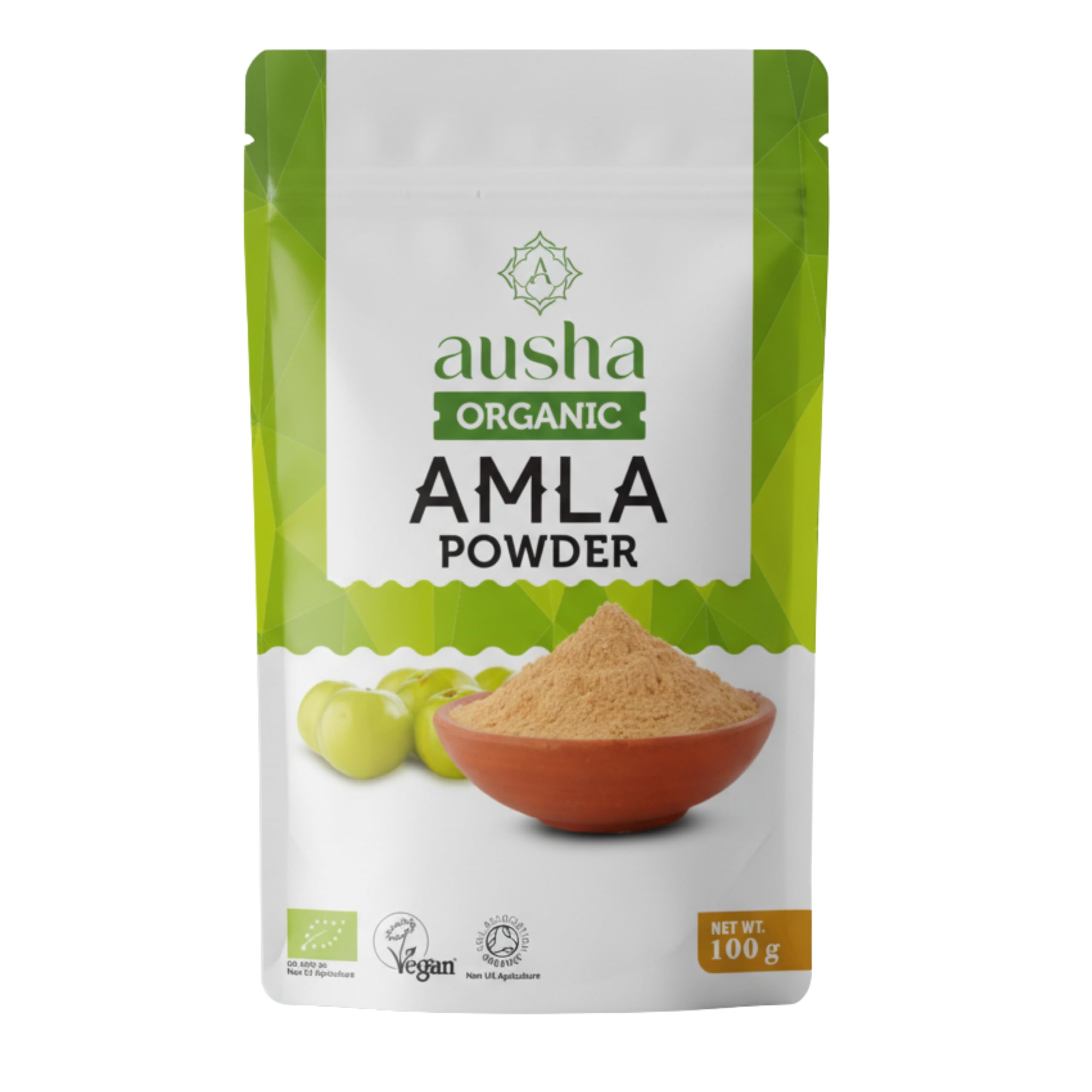 Ausha Organic AMLA Powder 1kg - Indian Gooseberry - UK Certified Organic by Soil Association