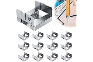 HEDDAY 6pcs 6"x6" Post Base for Concrete Heavy Duty Galvanized Post Anchor Base Adjustable Wood Post Bracket Kit with 1" Standoff for Deck Patio/Gazebo/Pergola