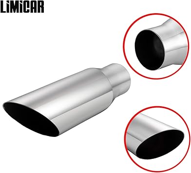 Pack 2 Stainless Steel Weld-on Diesel Exhaust Tip fits 2.5 Inlet 3.5 Outlet Car