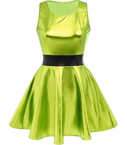 lime green skater dress Metallic for Women, Sleeveless Shiny Holographic A-line Dress Knee Length High Waist Club Party Disco Dancewear 80s 90s Cosplay Halloween Costume XS: Clothing, Shoes & Jewelry All dressed Flowy fit Boots Burgundy Dress With Color:Black Champagne Flower
