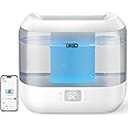 Dreo Smart Humidifiers for Bedroom, Top Fill 4L Cool Mist Humidifier with Nightlight, 32H Runtime, Touch/APP/Voice Control, Quiet Ultrasonic Humidifiers for Large Room, Home, Baby, Plants, Office