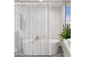 YISURE Clear Extra Long Shower Curtain Liner 72 x 84 with Magnets, PEVA Plastic Shower Curtains 84 inch Long Waterproof with 