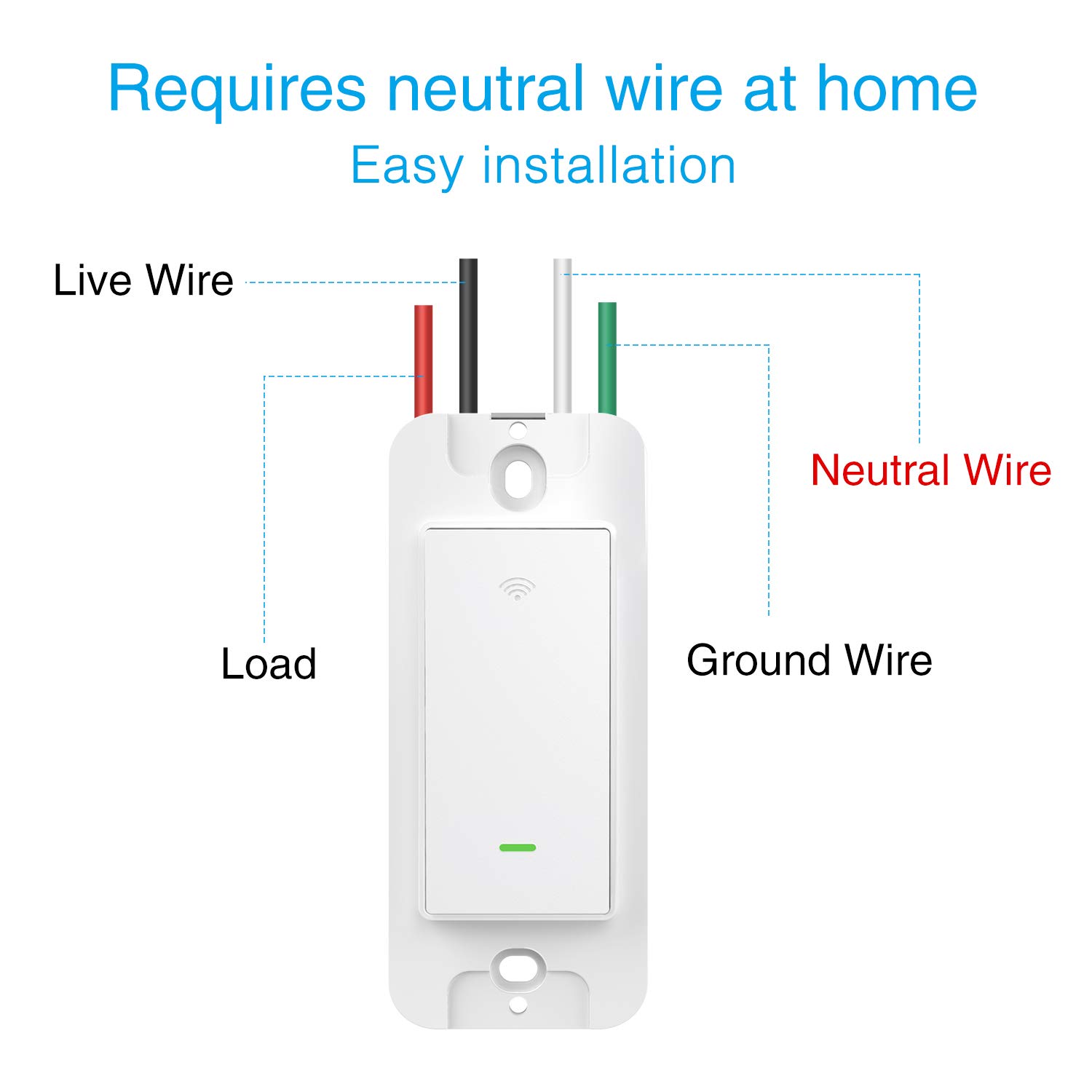 Smart WiFi Light Switch, TanTan 15A Inwall Smart Switch that