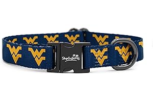 SHOPINSTAPETS West Virginia Mountaineers Collars and Leashes | Officially Licensed | Fits All Pets! (XS Collar)