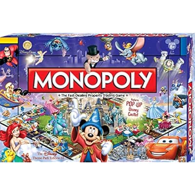 Disney Theme Park Monopoly Board Game. Own it All As You Buy Your Favorite Disney Attractions. Disney Theme Park Edition III. Features Pop Up Disney Castle