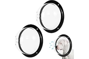 CAWUWE 2 Pack Dog Fence Window with Air Holes Clear Pet Bubble View Dome Door Peek Small Round Window for Doggie/Cat/Horse Outside Playground Garden Diameter 12.44 Inch Deep 4.92 Inch