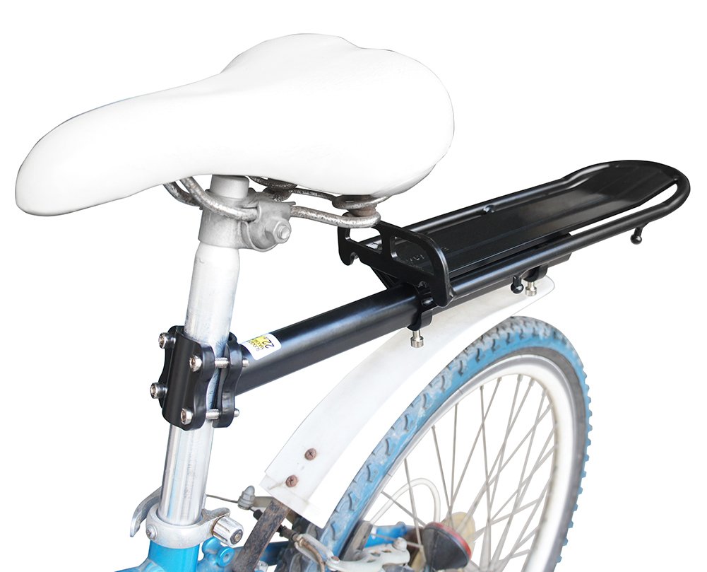 Outtag Retractable Aluminum Alloy Bike Mount Cycle Bicycle Rear Seat Post Rack (Cling-on easy install,max weight 22lb)